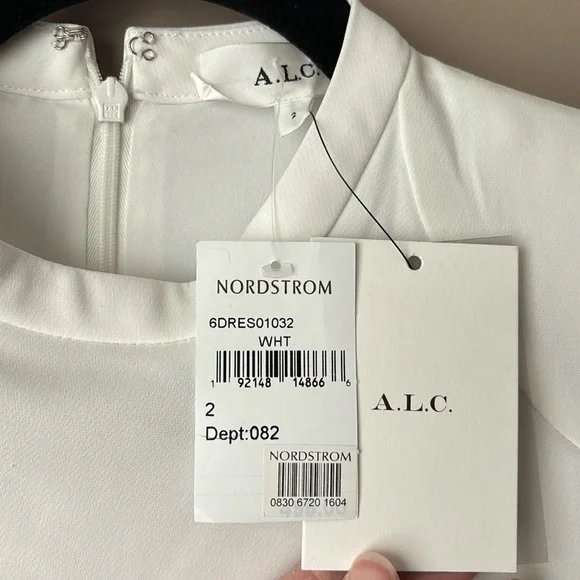 NWT A.L.C white Jane long sleeve dress sz 2 - Picture 9 of 13